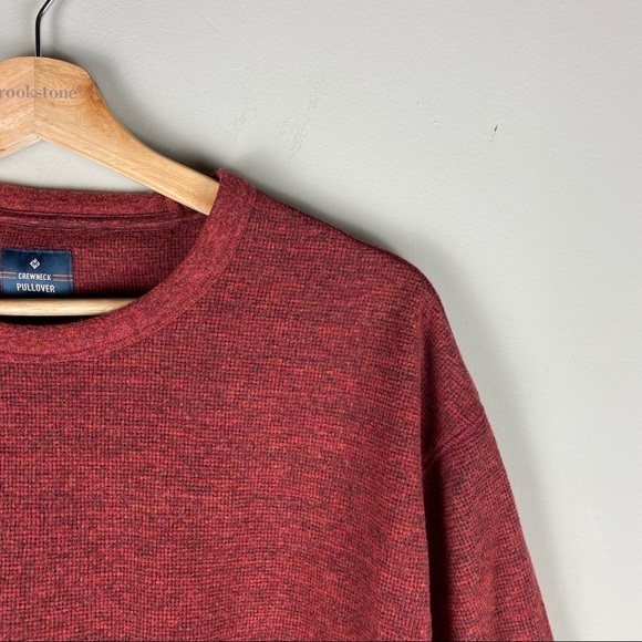 Men's Long Sleeve Fleece Crewneck Thermal Pullover Sweater Paprika Size XXL 2XL - Picture 3 of 6